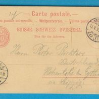 Schweiz Ganzsache gel.1897 von Neuchatel - Eythra bei Leipzig Ort gibt es nicht. RAR