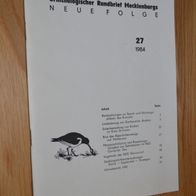 Ornithologischer Rundbrief Mecklenburgs 27/ 1984 (DDR)