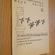 Ornithologischer Rundbrief Mecklenburgs 22/ 1980 Sonderheft 25 Jahre (DDR