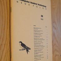 Ornithologischer Rundbrief Mecklenburgs 28/ 1985 (DDR)