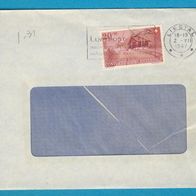 Schweiz Fensterbrief gel. 1947 Liestal. Brief wurde vemutlich seitlich abgeschintten
