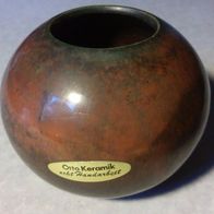 Otto Keramik Vase echt Handarbeit 60er Jahre Höhe 7cm Durchmesser 9cm