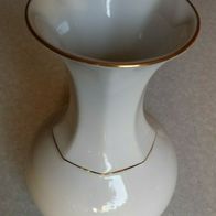 Kuba Vase Porzellanmanufaktur Wiesau Bayern Ø11cm Höhe 17cm Porzellan Goldrand weiß
