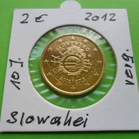Slowakei 2012 2 Euro Gedenkmünze vergoldet im Rähmchen