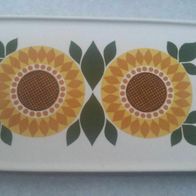 Wächtersbach Königskuchenplatte 70er Servierplatte Vintage Sonnenblumen Stollen