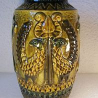 Bay KeramikVase mit Fasan-Reliefdekor, Design - Bodo Mans 60ger Jahre