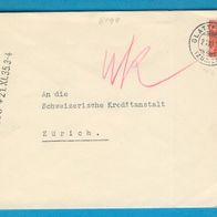 Schweiz Brief gel.1935 von Glattfelden - Zürich. lesen
