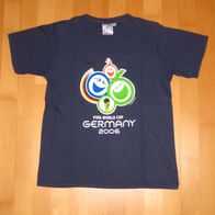 FIFA World Cup Germany 2006 - Fußball WM - T-Shirt Gr. 152 - dunkelblau - Emblem
