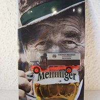 Meininger Werbeauto mit Blechwerbeschild