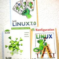 3 Bücher: SuSE LINUX 7.0 Das Handbuch + Programme + Konfiguration - ohne CD / DVD