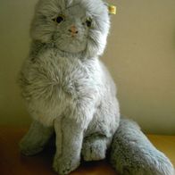 graue Steiff Katze Minka 2752/35 - komplett mit KF - Perserkatze groß