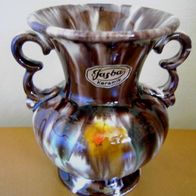 JASBA Tischvase Vase 571/10 Keramik braun Laufglasur 50er Jahre, Höhe 11 cm