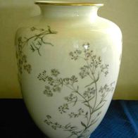 große Vase Goldrand Gräser- u. Blumenmotiv Krautheim Selb Bavaria Porzellan