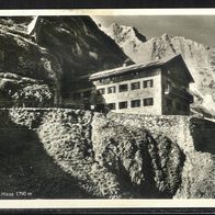 Ansichtskarte "Karwendelhaus" (1955), schwarz-weiß, Sommer, frankiert