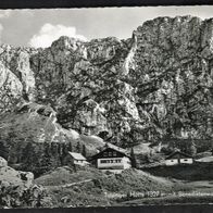 Ansichtskarte "Tutzinger Hütte" (1962), schwarz-weiß, Sommer, frankiert nach München