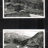 2 Ansichtskarten "Schneibsteinhütte" (1953/54), schwarz-weiß, Sommer, frankiert