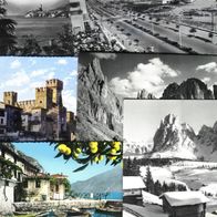 Konvolut von 6 Ansichtskarten (Dolomiten, Gardasee, Adria), schwarz-weiß + Farbe