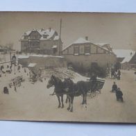 Tharandt, Pferde-Schlitten - Kinder - Gebäude, Foto-Ak 1913