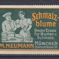 alte Reklamemarke - M. Neumann Schmalzblume, München (0225)