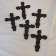 Tisch Deko für Feier Taufe Konfi Kommunion Hochzeit 5 x Gußeisen Kreuz Ornament