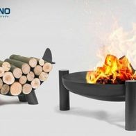 Brennholzregal aus Stahl für Feuerkorb Grillfeuer Feuerstelle 80 cm x 43 cm 