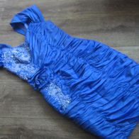Kleid Festlich blau größe 36-38 seitlich mit Blume