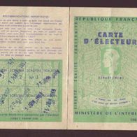 CF74 Dokument Frankreich 1967 CARTE D´ÉLECTEUR Chilly-Mazarin