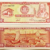 Peru 10 Soles de Oro 1971 - XF