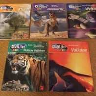 5 x Booklet "Galileo Kids": Vulkane, Klima, Saurier, Weltall, Tödliche Gefahren