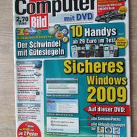 Computer Bild 3/2009 mit Windows Sicherheits DVD, Gütesiegel-Schwindel, Handys, .
