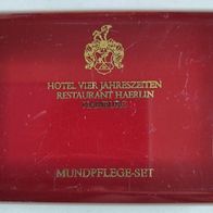 Hotel Vier Jahreszeiten Restaurant Haerlin Hamburg Kunststoff Dose a.d. 1980er Jahren