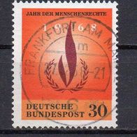 Bund BRD 1968, Mi. Nr. 0575 / 575, Menschenrechte, gestempelt Frankfurt #14939
