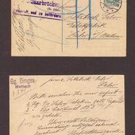 CA98 Deutsches REICH SAAR 1914 Firmenpostkarte Mettlach - Lahr