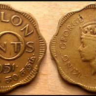 10 Cents 1951 Ceylon