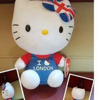 Hello Kitty Figur Ty Beanie Babies - I Love London von Sanrio - 16 cm - Neu