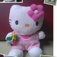 Hello Kitty Figur mit Bllumnstrauß von Sanrio - 15 cm