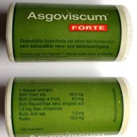 Asgoviscum Forte kleine runde Kunststoff Dose wahrscheinlich aus den 1960er Jahren