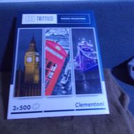 3x Puzzle 500 Teile 3x London von Clementoni