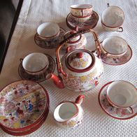 Chinesisches Teeservice mit Geisha Motiven 8-tlg.