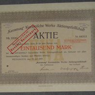 KERAMAG" Keramische Werke Aktiengesellschaft 1919 1000 Mark
