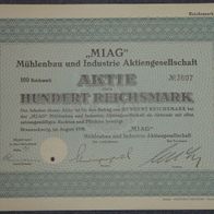 MIAG" Mühlenbau und Industrie Aktiengesellschaft 1938 100 RM