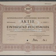 ZAR" Aktiengesellschaft, Industriewerke 1942 1000 RM
