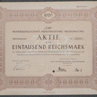 ZAR" Aktiengesellschaft, Industriewerke 1943 1000 RM