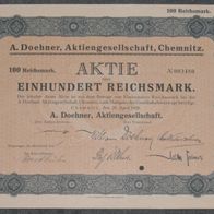 A. Doehner, Aktiengesellschaft, Chemnitz 1925 100 RM