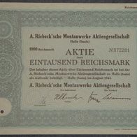 A. Riebeck´sche Montanwerke Aktiengesellschaft 1943 1000 RM
