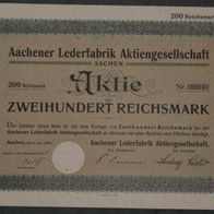 Aachener Lederfabrik Aktiengesellschaft 1929 200 RM