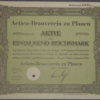 Actien-Brauverein zu Plauen 1943 1000 RM
