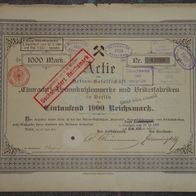 Actien-Gesellschaft "Eintracht", Braunkohlenwerke und Briketfabriken 1892 1000 Mark