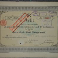 Actien-Gesellschaft "Eintracht", Braunkohlenwerke und Briketfabriken 1900 1000 Mark