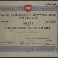 Actiengesellschaft Schwabenbräu Düsseldorf 1929 100 RM